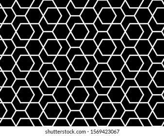 The geometric pattern with lines. Seamless vector background. White and black texture. Graphic modern pattern. Simple lattice graphic design