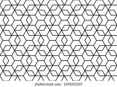 The geometric pattern with lines. Seamless vector background. White and black texture. Graphic modern pattern. Simple lattice graphic design