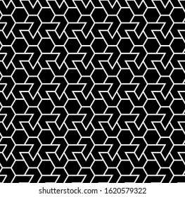 The geometric pattern with lines. Seamless vector background. White and black texture. Graphic modern pattern. Simple lattice graphic design