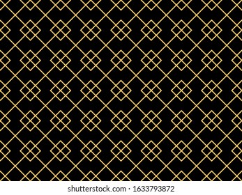 The geometric pattern with lines. Seamless vector background. Gold and black texture. Graphic modern pattern. Simple lattice graphic design