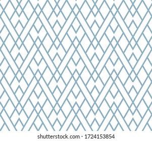 The geometric pattern with lines. Seamless vector background. White and blue texture. Graphic modern pattern. Simple lattice graphic design