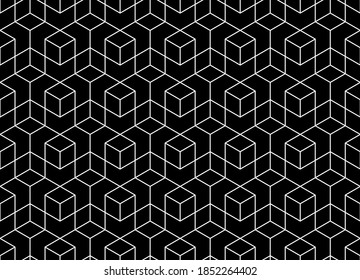 The geometric pattern with lines. Seamless vector background. White and black texture. Graphic modern pattern. Simple lattice graphic design