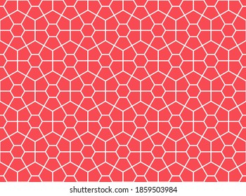 The geometric pattern with lines. Seamless vector background. White and pink texture. Graphic modern pattern. Simple lattice graphic design