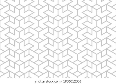 The geometric pattern with lines. Seamless vector background. White and gray texture. Graphic modern pattern. Simple lattice graphic design.