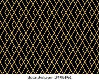The geometric pattern with lines. Seamless vector background. Gold and black texture. Graphic modern pattern. Simple lattice graphic design