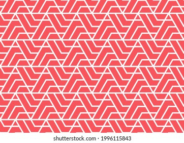 The geometric pattern with lines. Seamless vector background. White and pink texture. Graphic modern pattern. Simple lattice graphic design