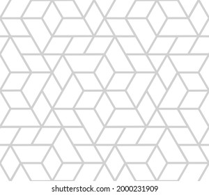 The geometric pattern with lines. Seamless vector background. White and gray texture. Graphic modern pattern. Simple lattice graphic design.