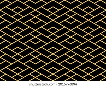 The geometric pattern with lines. Seamless vector background. Gold and black texture. Graphic modern pattern. Simple lattice graphic design