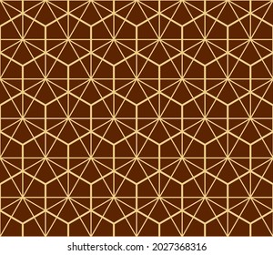 The geometric pattern with lines. Seamless vector background. Gold and brown texture. Graphic modern pattern. Simple lattice graphic design