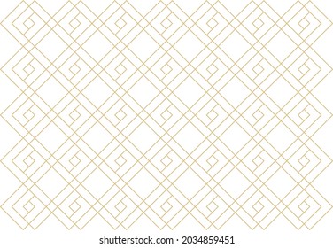 The geometric pattern with lines. Seamless vector background. White and gold texture. Graphic modern pattern. Simple lattice graphic design.eps
