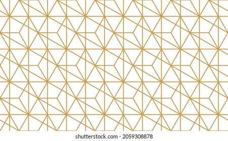 The geometric pattern with lines. Seamless vector background. White and gold texture. Graphic modern pattern. Simple lattice graphic design