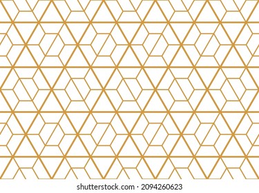 The geometric pattern with lines. Seamless vector background. White and gold texture. Graphic modern pattern. Simple lattice graphic design