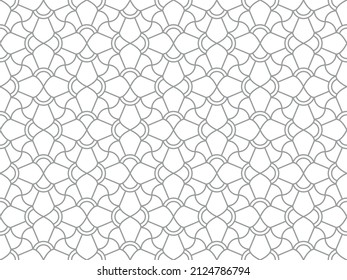The geometric pattern with lines. Seamless vector background. White and gray texture. Graphic modern pattern. Simple lattice graphic design.