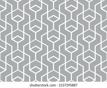 The geometric pattern with lines. Seamless vector background. White and gray texture. Graphic modern pattern. Simple lattice graphic design.