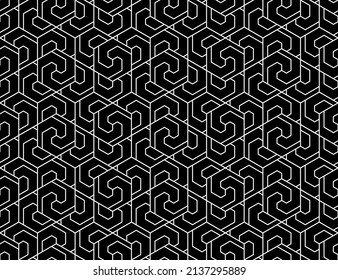 The geometric pattern with lines. Seamless vector background. White and black texture. Graphic modern pattern. Simple lattice graphic design