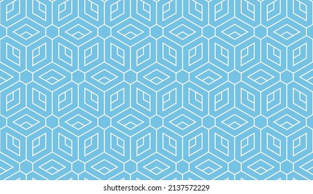 The geometric pattern with lines. Seamless vector background. White and blue texture. Graphic modern pattern. Simple lattice graphic design