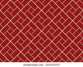 The geometric pattern with lines. Seamless vector background. Gold and red texture. Graphic modern pattern. Simple lattice graphic design