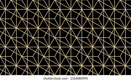 The geometric pattern with lines. Seamless vector background. Gold and black texture. Graphic modern pattern. Simple lattice graphic design