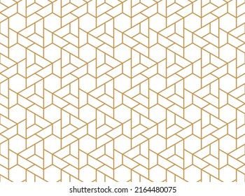 The geometric pattern with lines. Seamless vector background. White and gold texture. Graphic modern pattern. Simple lattice graphic design