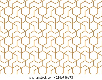 The geometric pattern with lines. Seamless vector background. White and gold texture. Graphic modern pattern. Simple lattice graphic design
