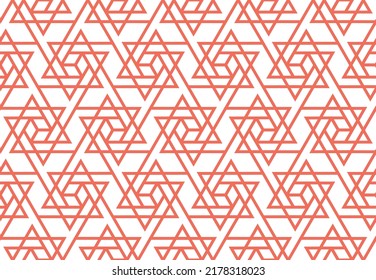The geometric pattern with lines. Seamless vector background. White and pink texture. Graphic modern pattern. Simple lattice graphic design