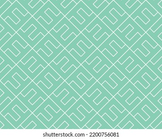 The geometric pattern with lines. Seamless vector background. White and green texture. Graphic modern pattern. Simple lattice graphic design