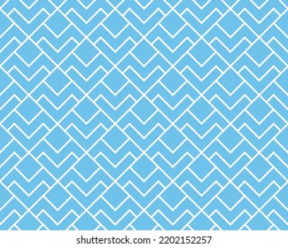 The geometric pattern with lines. Seamless vector background. White and blue texture. Graphic modern pattern. Simple lattice graphic design