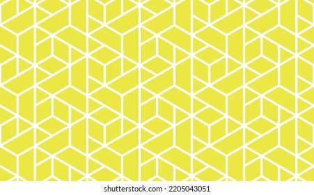 The geometric pattern with lines. Seamless vector background. White and yellow texture. Graphic modern pattern. Simple lattice graphic design