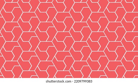 The geometric pattern with lines. Seamless vector background. White and pink texture. Graphic modern pattern. Simple lattice graphic design