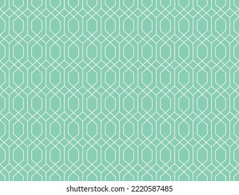 The geometric pattern with lines. Seamless vector background. White and green texture. Graphic modern pattern. Simple lattice graphic design