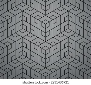 The geometric pattern with lines. Seamless vector background. Black and gray texture. Graphic modern pattern. Simple lattice graphic design
