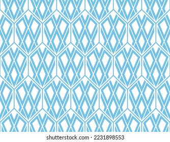 The geometric pattern with lines. Seamless vector background. White and blue texture. Graphic modern pattern. Simple lattice graphic design