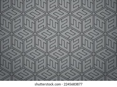 The geometric pattern with lines. Seamless vector background. Black and gray texture. Graphic modern pattern. Simple lattice graphic design