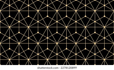 The geometric pattern with lines. Seamless vector background. Gold and black texture. Graphic modern pattern. Simple lattice graphic design