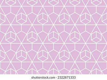 The geometric pattern with lines. Seamless vector background. White and pink texture. Graphic modern pattern. Simple lattice graphic design