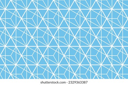 The geometric pattern with lines. Seamless vector background. White and blue texture. Graphic modern pattern. Simple lattice graphic design