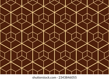 The geometric pattern with lines. Seamless vector background. Gold and brown texture. Graphic modern pattern. Simple lattice graphic design