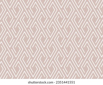 The geometric pattern with lines. Seamless vector background. White and beige texture. Graphic modern pattern. Simple lattice graphic design