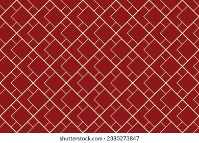 Motif géométrique avec lignes. Arrière-plan vectoriel harmonieux. Texture dorée et rouge. Motif graphique moderne. Conception graphique en quadrillage simple