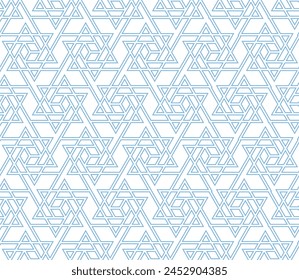 The geometric pattern with lines. Seamless vector background. White and blue texture. Graphic modern pattern. Simple lattice graphic design