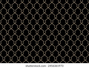 The geometric pattern with lines. Seamless vector background. Golden and black texture. Graphic modern pattern. Simple lattice graphic design