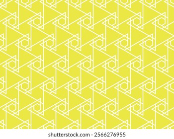 The geometric pattern with lines. Seamless vector background. White and yellow texture. Graphic modern pattern. Simple lattice graphic design