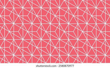The geometric pattern with lines. Seamless vector background. White and pink texture. Graphic modern pattern. Simple lattice graphic design