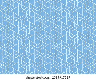 The geometric pattern with lines. Seamless vector background. White and blue texture. Graphic modern pattern. Simple lattice graphic design