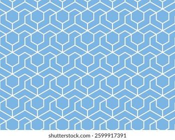 The geometric pattern with lines. Seamless vector background. White and blue texture. Graphic modern pattern. Simple lattice graphic design