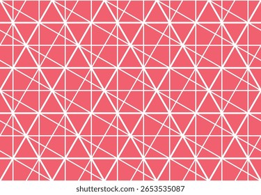 The geometric pattern with lines. Seamless vector background. White and pink texture. Graphic modern pattern. Simple lattice graphic design