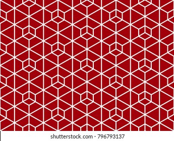 The geometric pattern with lines . Seamless vector background. White and red texture. Graphic modern pattern.