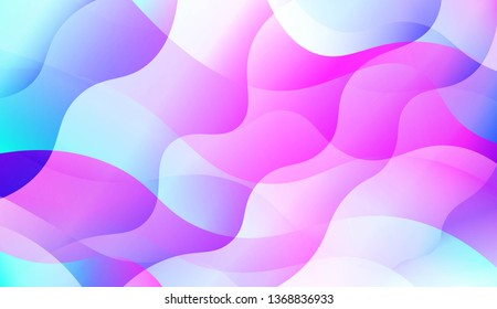 Geometric Pattern With Lines, Wave. Blur Sweet Dreamy Gradient Color Background. For Your Graphic Invitation Card, Poster, Brochure. Vector Illustration
