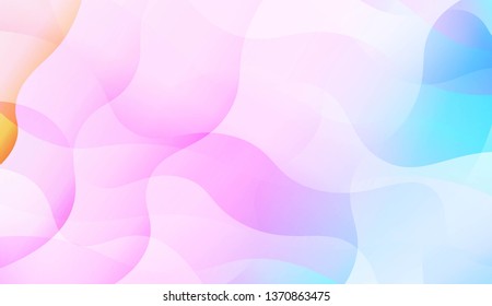 Geometric Pattern With Lines, Wave. Blur Sweet Dreamy Gradient Color Background. For Your Graphic Invitation Card, Poster, Brochure. Vector Illustration