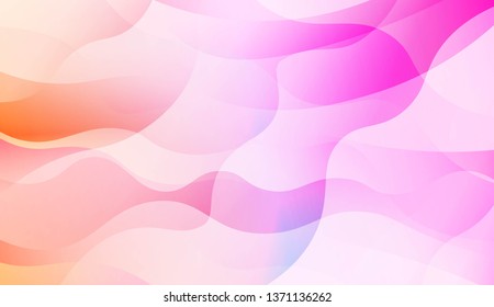 Geometric Pattern With Lines, Wave. Blur Sweet Dreamy Gradient Color Background. For Your Graphic Invitation Card, Poster, Brochure. Vector Illustration